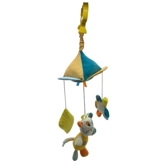 Vtg Baby Crib Mobile Plush Animal Toys Bright Colors Soft Hanging Clip 19" - Picture 2 of 6